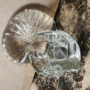 Vintage Avon Shimmering Clear Heavy Glass Turkey Votive Candle Holder